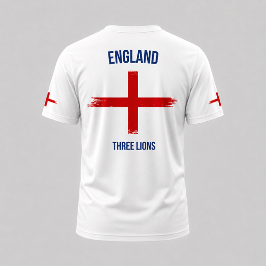 England football fan t-shirt with Three Lions text