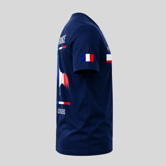 rance Fan T-Shirt side view with French flag sleeve detail