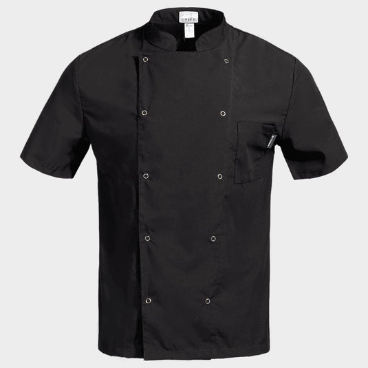 Chef's Tunic NAPOLI 2.0 Short Sleeve Black — Professional Kitchen Uniform | Tshirt Media