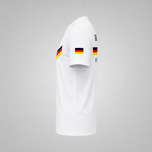 Germany Fan T-Shirt Side View with German Flag Details