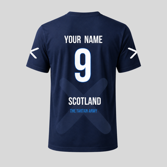 Scotland Fan T-Shirt Custom Name and Number Back Design